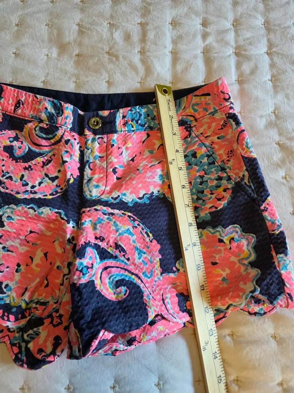 Lilly Pulitzer The Buttercup Short Size 2 Navy Floral Pattern
